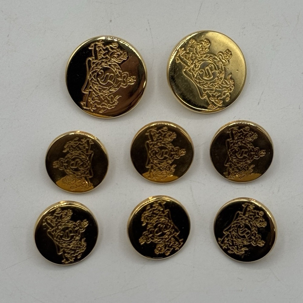 Vintage Stafford Blazer Golden Buttons Replacement Crest Logo 15mm 20mm Set 8